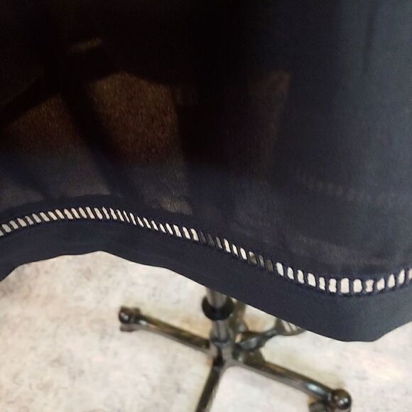 Lace and Chiffon Little Black Dress - Picture 3 of 8